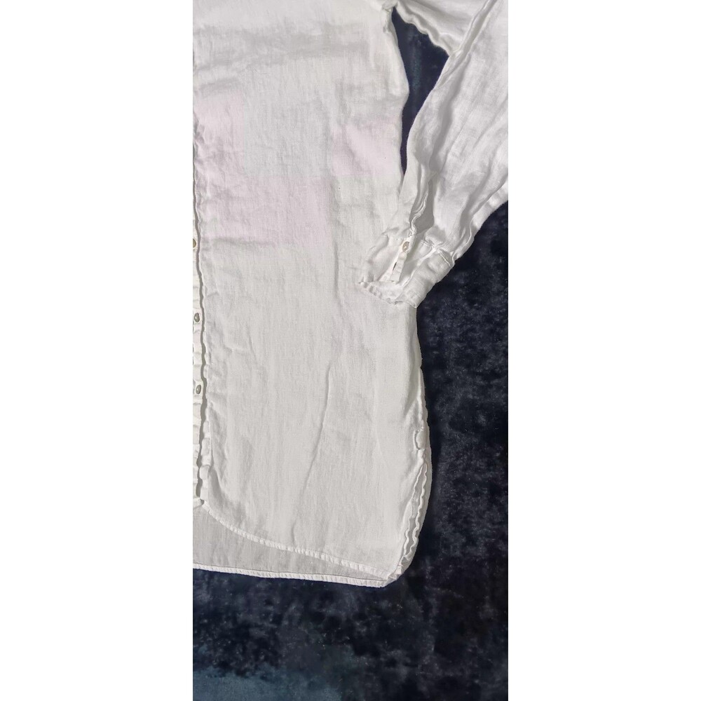 Sigrid Olson 100% Linen Button Down Tunic L White Coastal Grandma Quiet Luxury - Picture 7 of 13